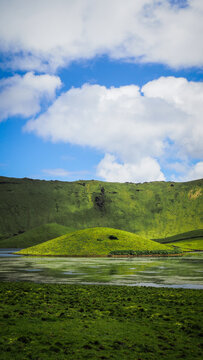 The landscape of Corvo island in the Azores