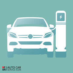 Picture of vehicle. Vector image of car service icon. Conception of automobiles.