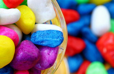 colorful candy in a glass