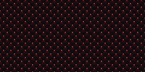 Burgundy luxury background with small beads and rhombuses. Seamless vector illustration. 