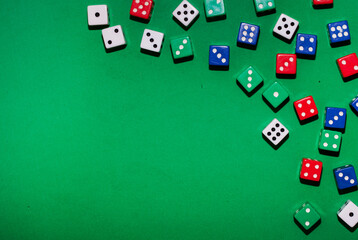 collection of colorful playing dice