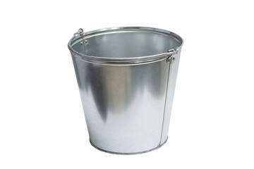 Metal bucket isolated on a white background