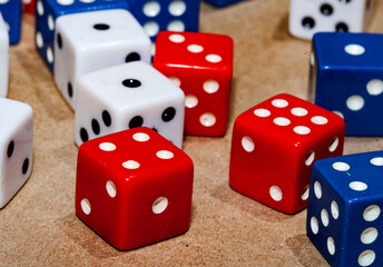 collection of colorful playing dice