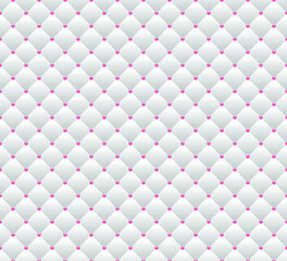 Obraz premium White luxury background with pink beads. Seamless vector illustration. 