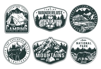 Obraz premium Summer recreation vintage monochrome labels