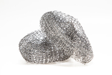 Metal sponge insulated on a white background