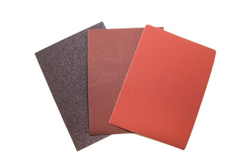 Abrasive sanding paper isolated on white