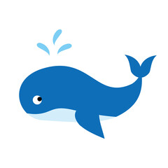 コミカルなクジラのイラスト