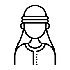 Arbic Kid wearing thobe with heard band Concept, Children Jubba  Vector Icon Design, Eid al-Adha or Eid-ul-Kabir Symbol, Hajj Sign, Muslims religious Festival Stock illustration