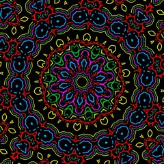 Colourful Indian Mandala pattern design.