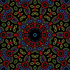 Colourful Indian Mandala pattern design.