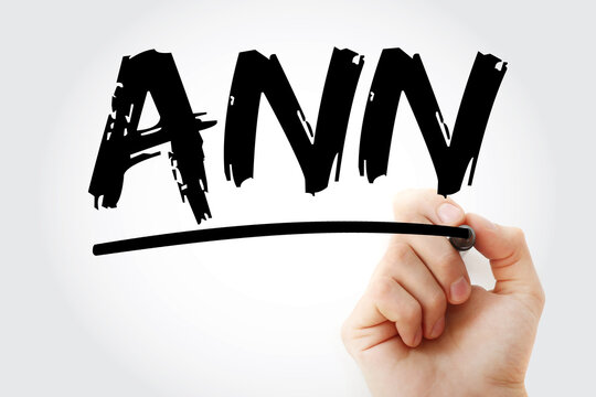 ANN - Artificial Neural Network acronym with marker, technology concept background