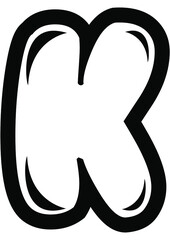 black and white alphabet in capital for educational or commercial purposes