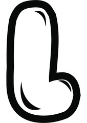 black and white alphabet in capital for educational or commercial purposes