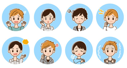 ネガティブな男性のイラスト