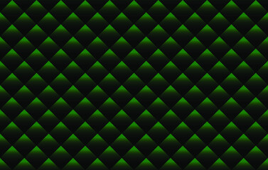 Green luxury background with rhombuses. Seamless vector illustration. 