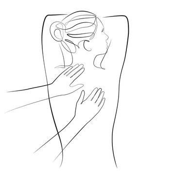 recommend clip art: Manual body massage line art on white isolated background