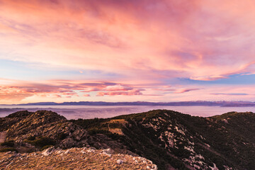 Fototapeta na wymiar Sunset in the mountains (Montseny Massis, Catalonia, Spain)