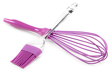 Obraz na płótnie Canvas violet balloon whisk for mixing for cooking. clipping path