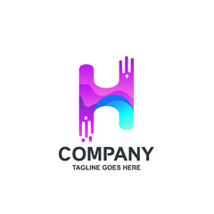 Letter h logo design in vector