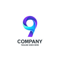 Number 9 logo design in vector