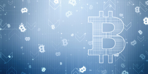 2d rendering bitcoin sign currency
