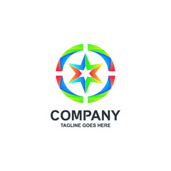 Colorful star logo design in vector