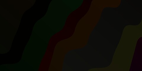 Dark Red vector background with curves.