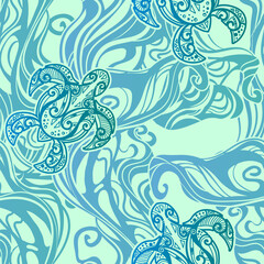 Fototapeta na wymiar Sea turtle seamless pattern