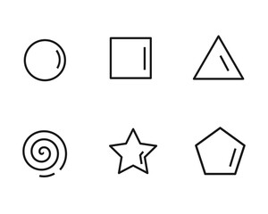 Drawing tools basic shape icon set. Vector line art design