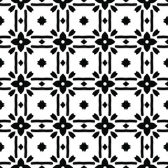 floral seamless pattern background.Geometric ornament for wallpapers and backgrounds. Black and white pattern.retained white elements to easily change the color of the inside of the black patterns. 