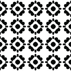 floral seamless pattern background.Geometric ornament for wallpapers and backgrounds. Black and white pattern.retained white elements to easily change the color of the inside of the black patterns. 