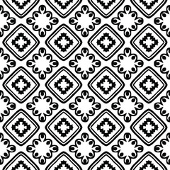 floral seamless pattern background.Geometric ornament for wallpapers and backgrounds. Black and white pattern.retained white elements to easily change the color of the inside of the black patterns. 