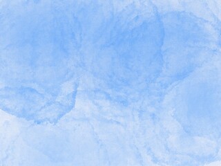 bright blue watercolor paint on white paper texture background
