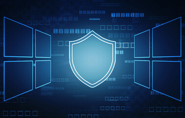 2d illustration Security concept - shield 