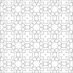 Repeating geometric tiles with stripe elements.Black and white pattern. retained white elements to easily change the color of the inside of the black patterns. suitable for editing. 