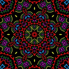 Fototapeta na wymiar Colourful pattern illustration design made with the help of graphics.