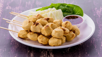 Toasted meatballs tasty street food