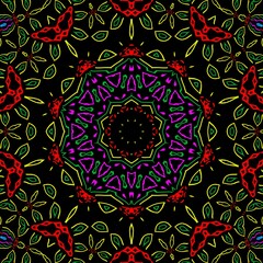 Colourful pattern illustration design made with the help of graphics.