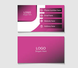 business card design with purple dominant color