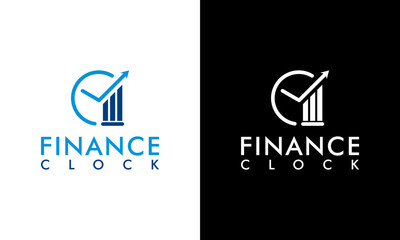 Accounting and Financial logo concept wall clock vector illustration graphic design