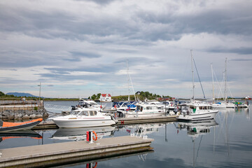 Fototapeta na wymiar Brønnøysund Guest marina in beautiful summer day,Nordland county,Norway,Europe 