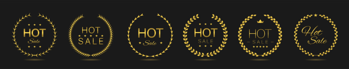 Hot sale Golden laurel wreath label set