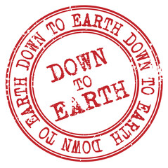 Down To Earth isolated on white sign, badge, stamp