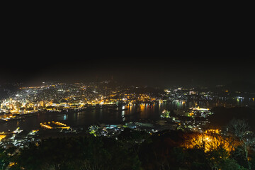 Fototapeta na wymiar Night view from Nabekanmuriyama Park
