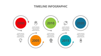 Timeline with 7 elements, infographic template for web, business, presentations, vector illustration