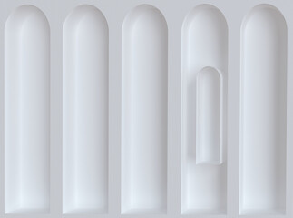 Arches and niches. Perspective. 3d illustration 