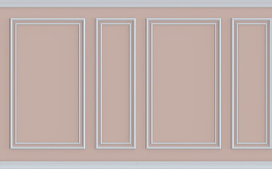 Interior wall with molding. 3d illustration. Seamless pattern. - 443849297