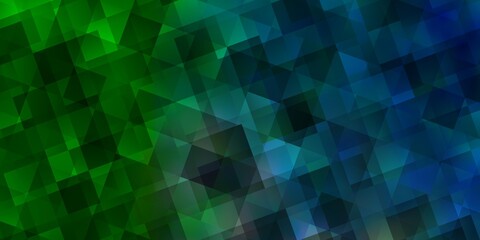 Fototapeta na wymiar Light Blue, Green vector background with triangles.