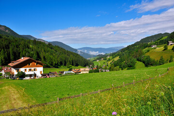 Fototapeta na wymiar panorama of st. magdalena val di funes south tyrol Italy